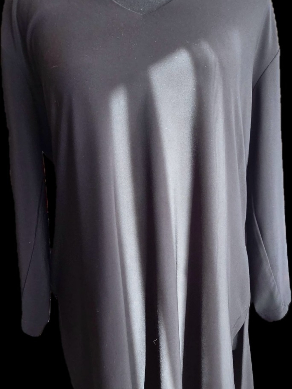 Black V-Neck Long Sleeve Women’s Top